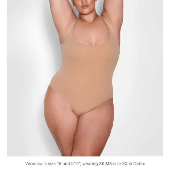 Skims Fits Everybody Square Neck Sleeveless Bodysuit Plus Size 4X - Picture 5 of 6